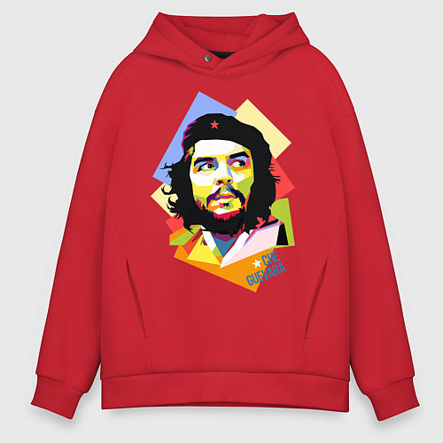 Мужское худи оверсайз Che Guevara Art / Красный – фото 1