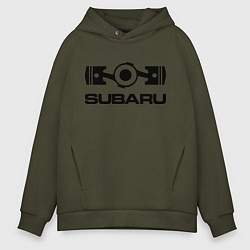 Толстовка оверсайз мужская Subaru, цвет: хаки