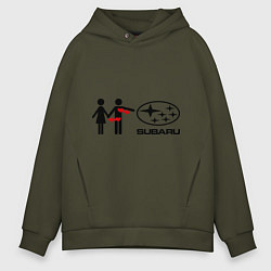 Мужское худи оверсайз I love subaru