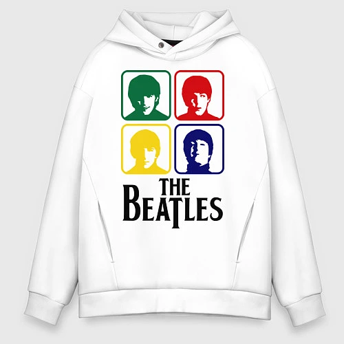 Мужское худи оверсайз The Beatles: Colors / Белый – фото 1