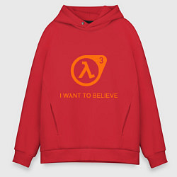 Толстовка оверсайз мужская HL3: I want to believe, цвет: красный