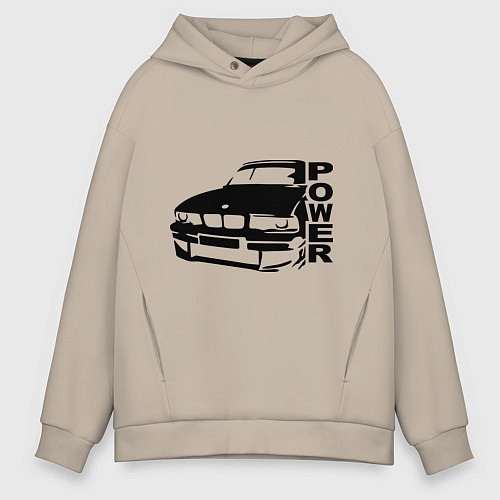 Мужское худи оверсайз BMW Power / Миндальный – фото 1