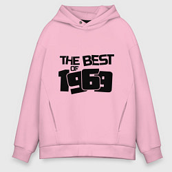 Толстовка оверсайз мужская The best of 1969, цвет: светло-розовый