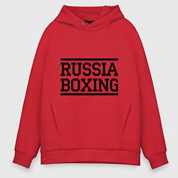 Толстовка оверсайз мужская Russia boxing, цвет: красный