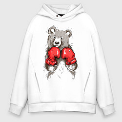 Толстовка оверсайз мужская Bear Boxing, цвет: белый