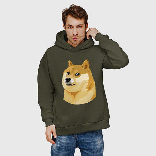 Мужское худи оверсайз Doge / Хаки – фото 3