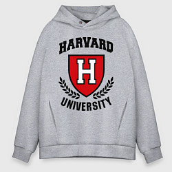 Толстовка оверсайз мужская Harvard University цвета меланж — фото 1