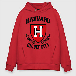 Толстовка оверсайз мужская Harvard University, цвет: красный