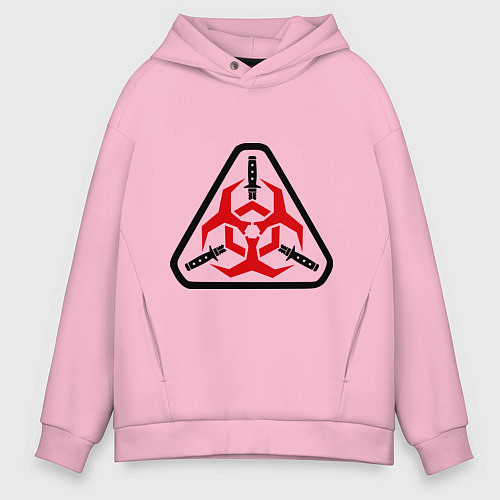 Мужское худи оверсайз Двенадцать обезьян / Светло-розовый – фото 1