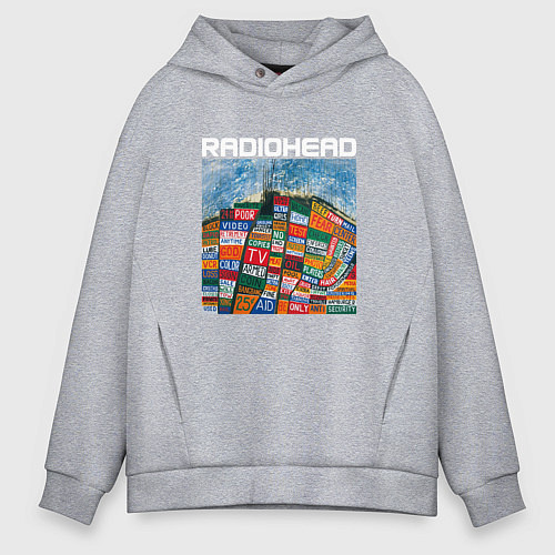 Мужское худи оверсайз Radiohead / Меланж – фото 1