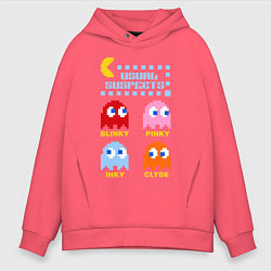 Толстовка оверсайз мужская Pac-Man: Usual Suspects, цвет: коралловый
