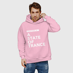 Толстовка оверсайз мужская Together in A State of Trance, цвет: светло-розовый — фото 2