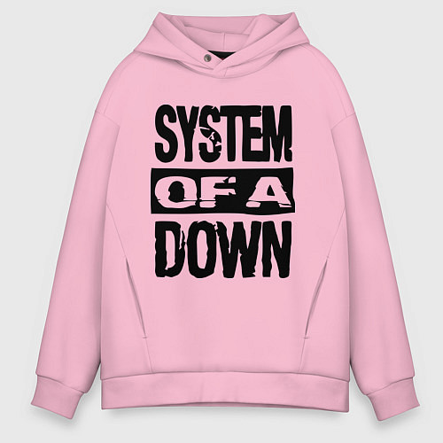 Мужское худи оверсайз System Of A Down / Светло-розовый – фото 1