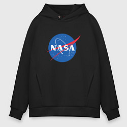 Толстовка оверсайз мужская NASA: Logo, цвет: черный