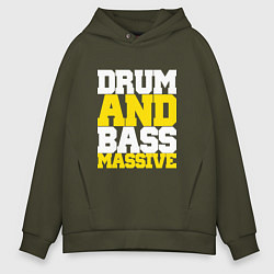 Толстовка оверсайз мужская DRUM AND BASS MASSIVE, цвет: хаки