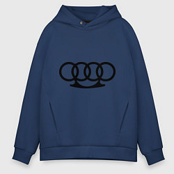 Толстовка оверсайз мужская Audi кастет, цвет: тёмно-синий