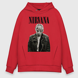 Толстовка оверсайз мужская Kurt Cobain: Young, цвет: красный