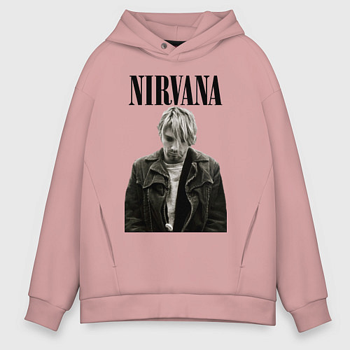 Мужское худи оверсайз Kurt Cobain: Young / Пыльно-розовый – фото 1