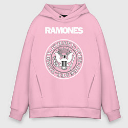 Толстовка оверсайз мужская Ramones, цвет: светло-розовый