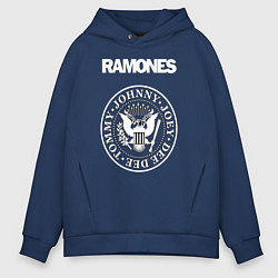 Толстовка оверсайз мужская Ramones, цвет: тёмно-синий