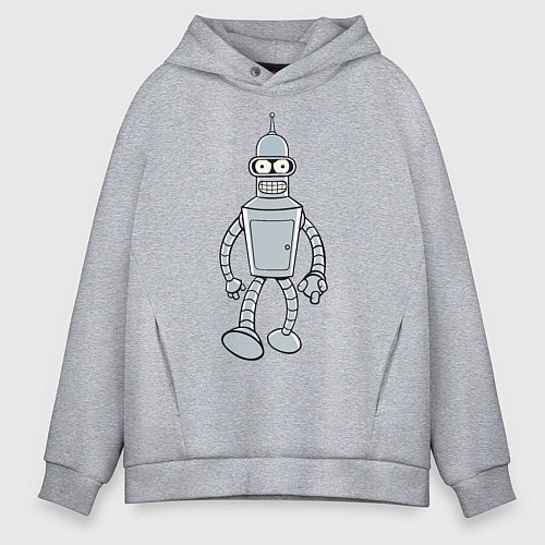 Мужское худи оверсайз Iron Bender / Меланж – фото 1