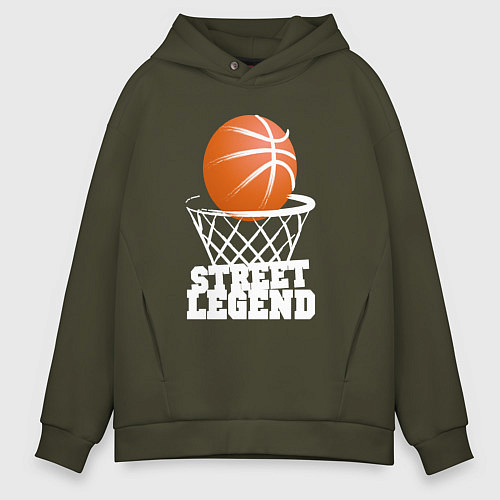 Мужское худи оверсайз Баскетбол / Хаки – фото 1