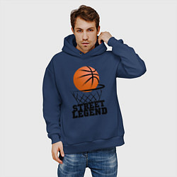 Толстовка оверсайз мужская Баскетбол, цвет: тёмно-синий — фото 2