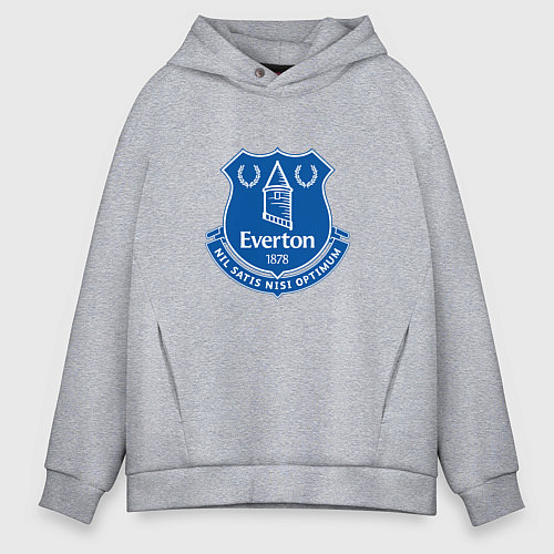 Мужское худи оверсайз Эвертон logo - nil satis nisi optimum / Меланж – фото 1