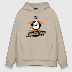 Толстовка оверсайз мужская NHL: Anaheim Ducks, цвет: миндальный