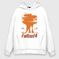 Толстовка оверсайз мужская Fallout 4: Atomic Bomb, цвет: белый
