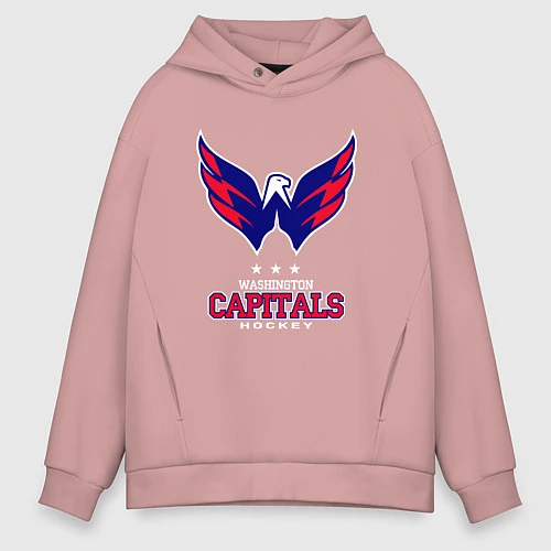 Мужское худи оверсайз Washington Capitals / Пыльно-розовый – фото 1