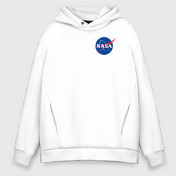 Толстовка оверсайз мужская NASA, цвет: белый