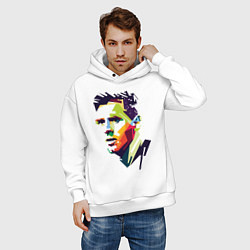 Толстовка оверсайз мужская Lionel Messi: fun-art, цвет: белый — фото 2