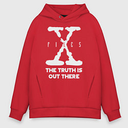 Толстовка оверсайз мужская X-Files: Truth is out there, цвет: красный