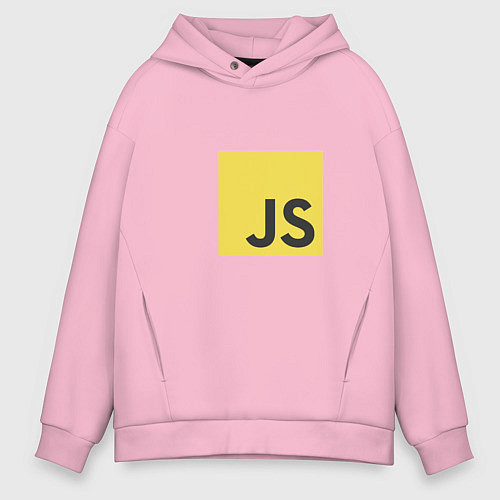 Мужское худи оверсайз JS return true; (black) / Светло-розовый – фото 1