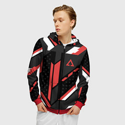 Толстовка 3D на молнии мужская CS:GO Cyrex Pattern, цвет: 3D-красный — фото 2