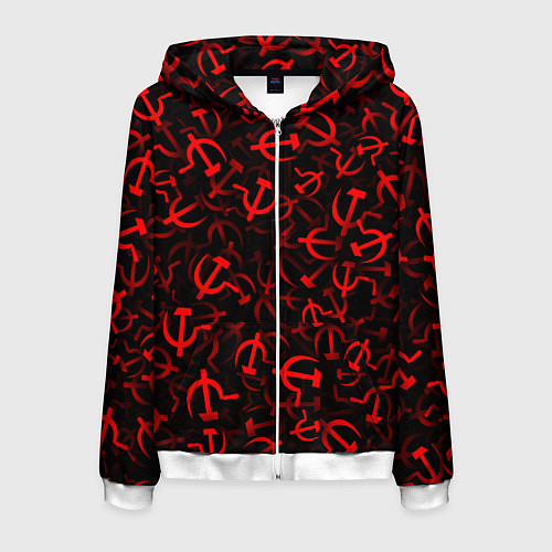 Мужская толстовка на молнии Серп и молот 2 / 3D-Белый – фото 1