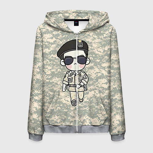 Мужская толстовка на молнии Song Joong Ki: Camo / 3D-Меланж – фото 1