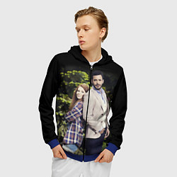 Толстовка 3D на молнии мужская Любовь напрокат, цвет: 3D-синий — фото 2