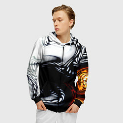 Толстовка 3D на молнии мужская Abrupt, цвет: 3D-черный — фото 2