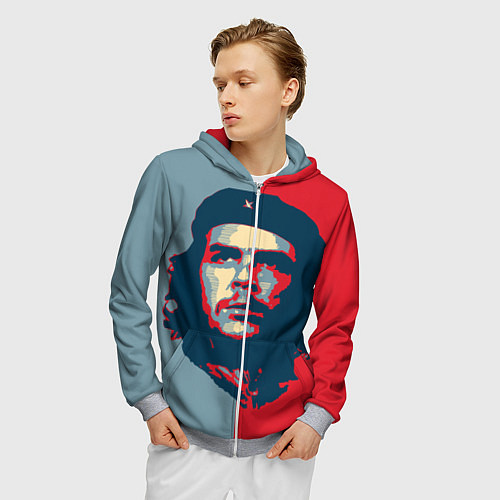 Мужская толстовка на молнии Che Guevara / 3D-Меланж – фото 3