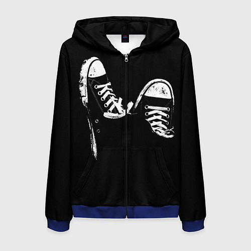 Мужская толстовка на молнии Кеды / 3D-Синий – фото 1