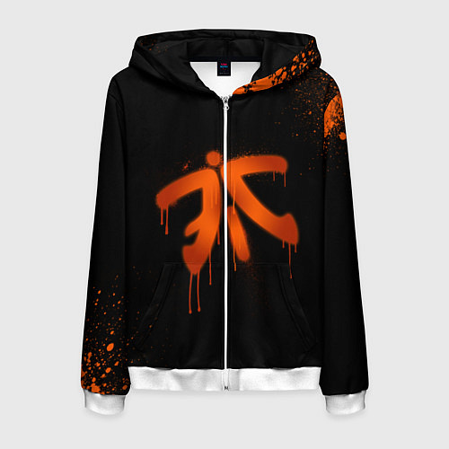 Мужская толстовка на молнии Fnatic: Black collection / 3D-Белый – фото 1