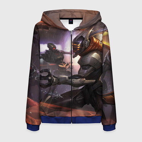 Мужская толстовка на молнии LoL / 3D-Синий – фото 1