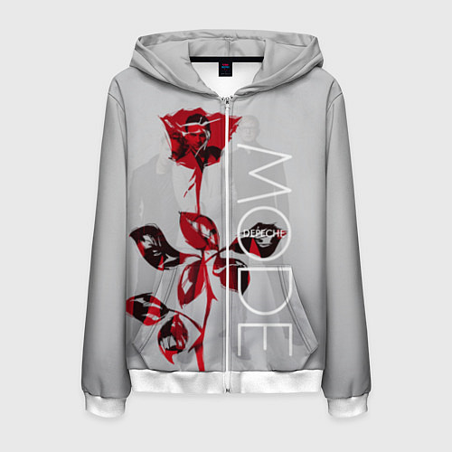 Мужская толстовка на молнии Depeche Mode: Red Rose / 3D-Белый – фото 1