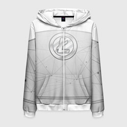 Толстовка 3D на молнии мужская Litecoin LTC, цвет: 3D-белый