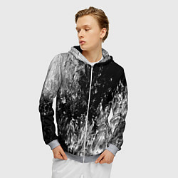 Толстовка 3D на молнии мужская GRAY&BLACK, цвет: 3D-меланж — фото 2