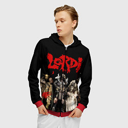 Толстовка 3D на молнии мужская LORDI, цвет: 3D-красный — фото 2