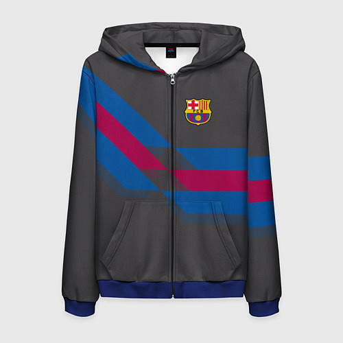 Мужская толстовка на молнии Barcelona FC: Dark style / 3D-Синий – фото 1