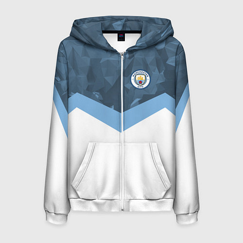 Мужская толстовка на молнии Manchester City FC: Sport / 3D-Белый – фото 1